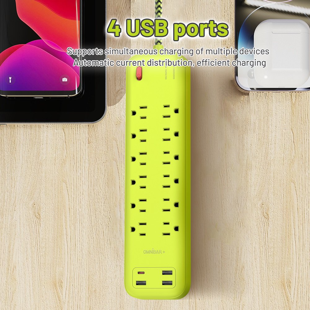 Omnibar 12 Outlets 6 Ft Power Strip Surge Protector