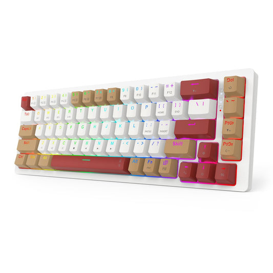 K677 Pro Rammus 60% Wireless RGB Mechanical Keyboard, BT/2.4Ghz/Wired 3-Mode 61 Keys, Brown Switch