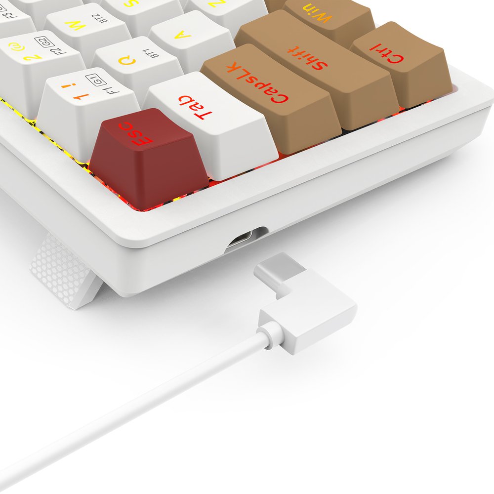 K677 Pro Rammus 60% Wireless RGB Mechanical Keyboard, BT/2.4Ghz/Wired 3-Mode 61 Keys, Brown Switch
