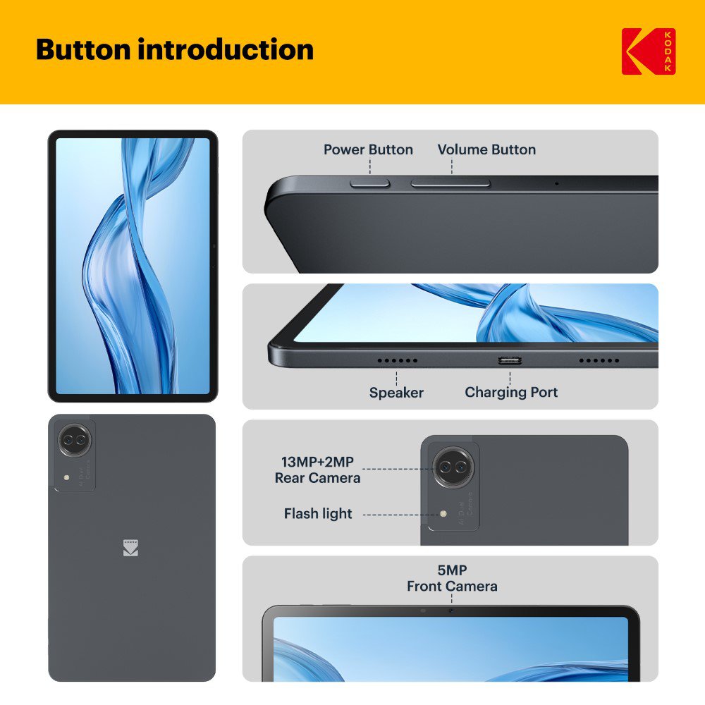 K12 11.97" 1200*2000 INCELL (G+G) 6GB+128G T616 Octa core Dual band WIFI 2.4G&5G / Bluetooth5.0 Android 15 Tablet
