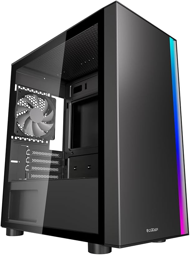 PCCOOLER PLATINUM LM300 ARGB Black M-ATX Tempered Glass Case