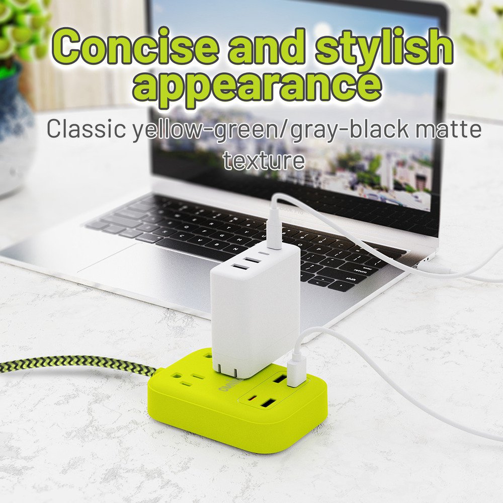 Plus 6 Ft Power Strip Surge Protector, 2 Outlets 4 USB Ports (3 USB A), Maxpw Ultra Thin Flat Extension Cord & Flat Plug