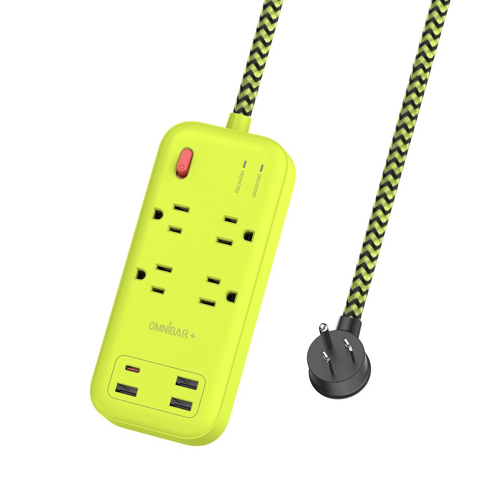 Plus 6 Ft Power Strip Surge Protector, 4 Outlets 4 USB Ports (3 USB A), Maxpw Ultra Thin Flat Extension Cord & Flat Plug