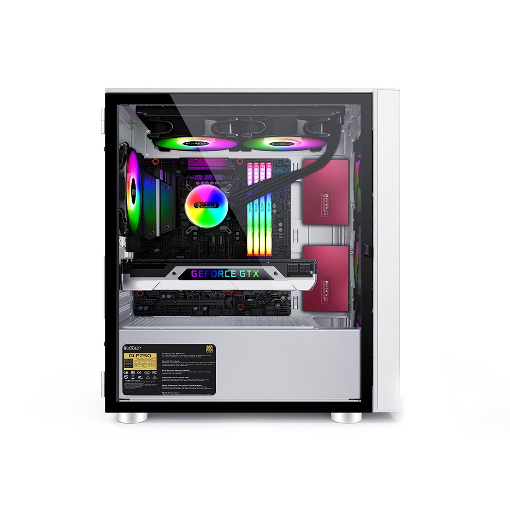 PCCOOLER PLATINUM LM300 ARGB Black M-ATX Tempered Glass Case