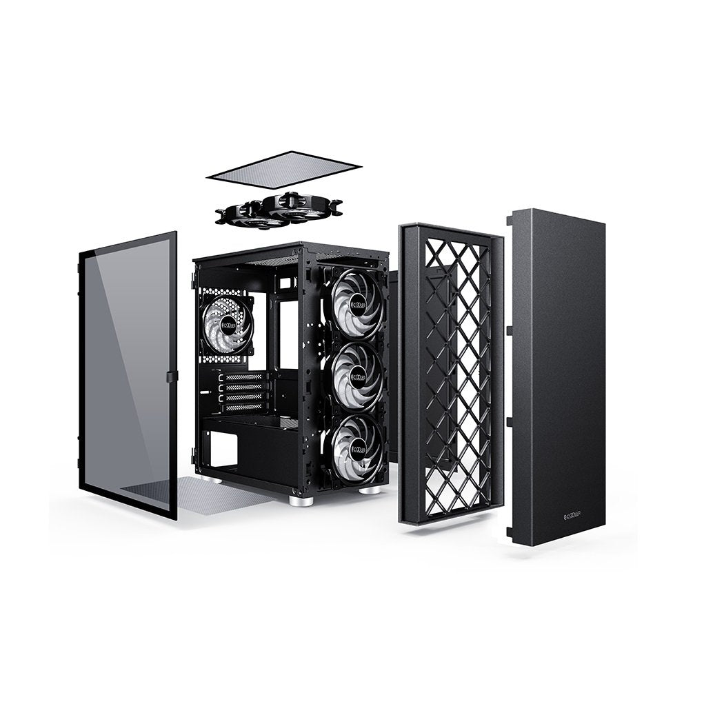 PCCOOLER PLATINUM LM300 ARGB Black M-ATX Tempered Glass Case