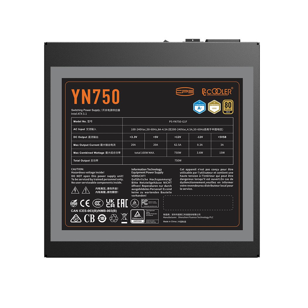 PCCOOLER YN750 80+GOLD FULL MODUALR 750W PS