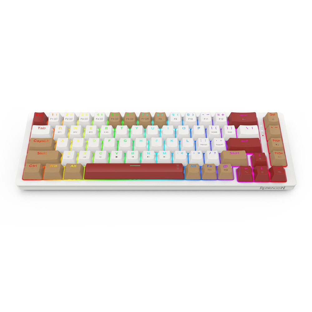 K677 Pro Rammus 60% Wireless RGB Mechanical Keyboard, BT/2.4Ghz/Wired 3-Mode 61 Keys, Brown Switch