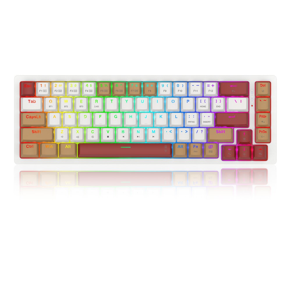 K677 Pro Rammus 60% Wireless RGB Mechanical Keyboard, BT/2.4Ghz/Wired 3-Mode 61 Keys, Brown Switch