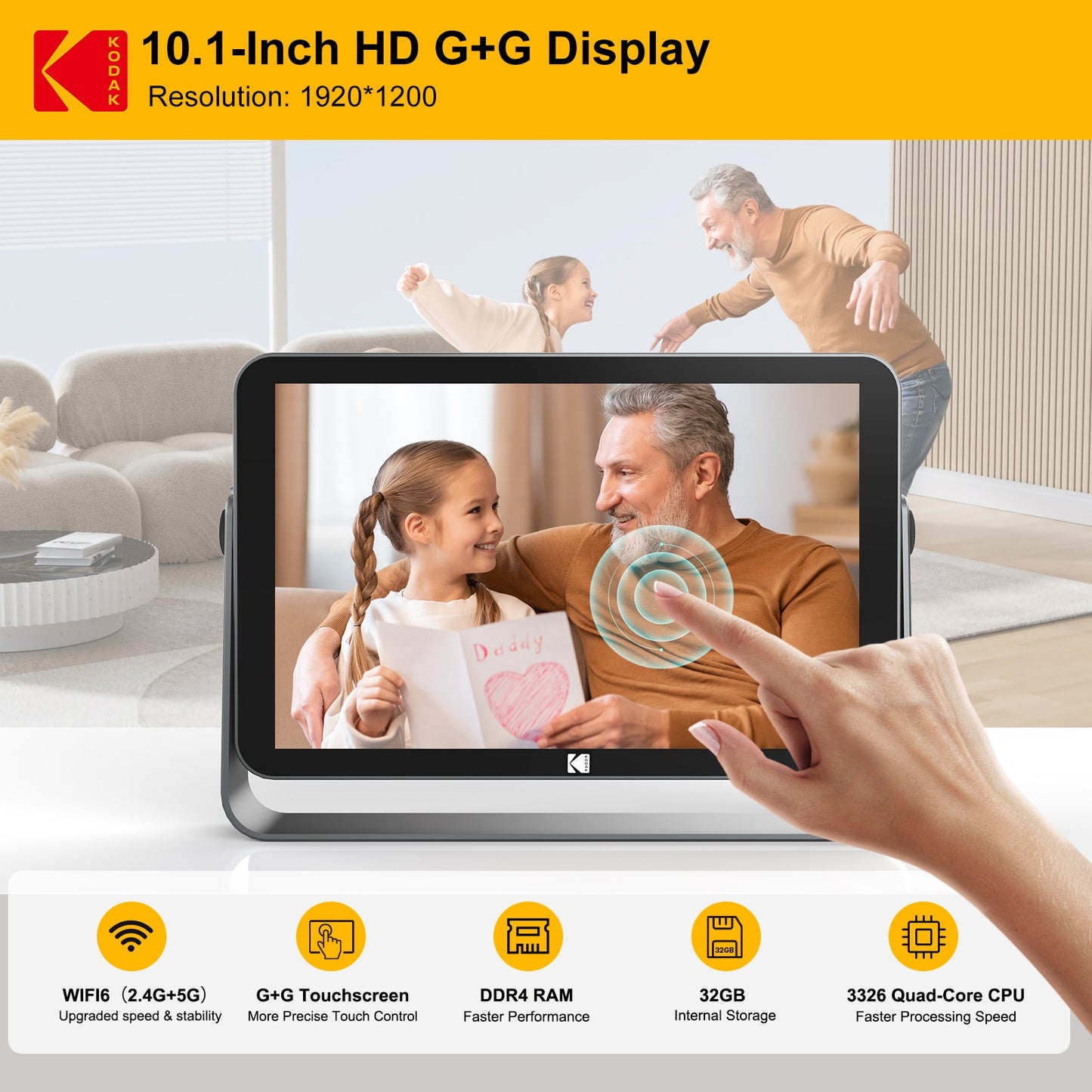 RWF-109 GRAY 10.1 inch 1920x1200 IPS FHD-2+32GB, Smoky Gray, Touch Screen, Wifi Digital Photo frame